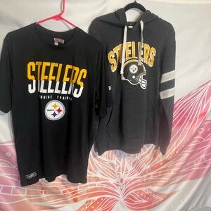 NFL Steelers T-Shirt and Hoodie Bundle - Black and Gray